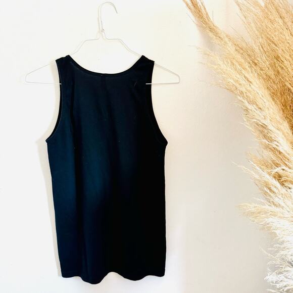 2 AMERICAN APPAREL Black Crew Neck Unisex Muscle Tank Top Sleeveless Shirt M - Picture 7 of 11